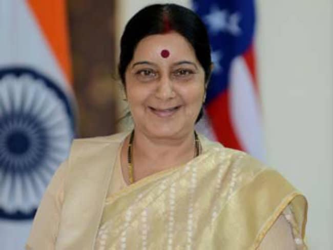 External Affairs Minister Sushma Swaraj Arrives in Indonesia For Asian-African Conference