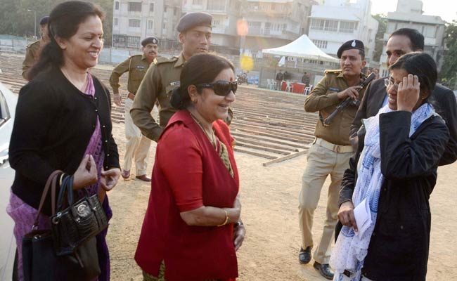 Sushma Swaraj Supervises Pravasi Bharatiya Divas Preparations in Gandhinagar