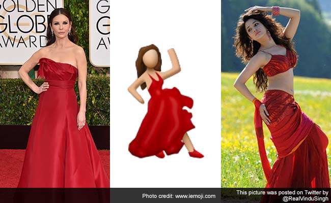 Emoji Salsa Dancer Red Dress Girl Blonde Charm pendant necklace txt geek