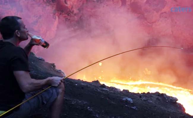 This Man Shows You How to Roast Marshmallows on an Active Volcano Like a Boss 