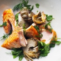Nigel Slater's Salmon With Artichokes Recipe