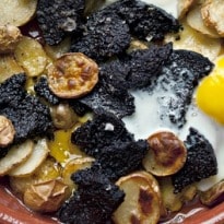 Nigel Slater's potato and black pudding recipe