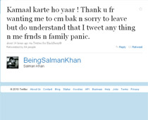Salman back on Twitter