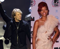 Rihanna surprises at Bon Jovi's show  
