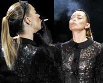 Kate Moss Storms Runway, Cigarette In Hand  