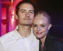 Orlando Bloom and ex Kate Bosworth share a hug
