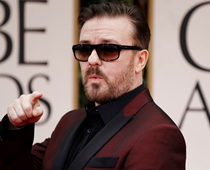 Gervais brings sharp tongue as host of Globes