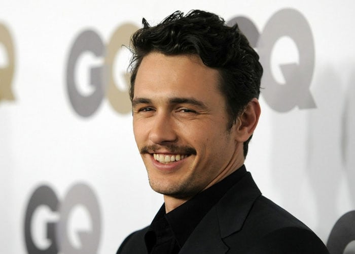 James Franco guided back to a film set by a horse