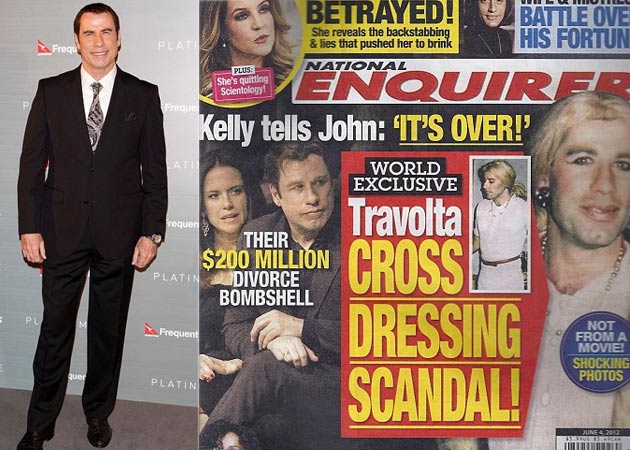 Travolta's marriage in trouble over old cross dressing photos