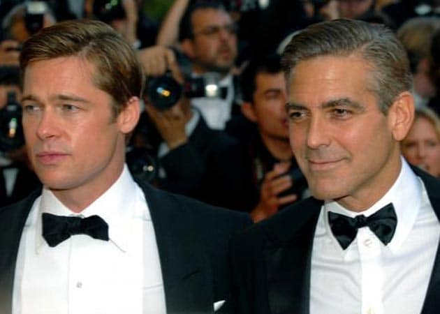 Guys' nightout for George Clooney and Brad Pitt