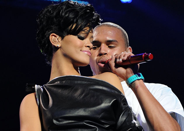 Rihanna consoles Chris brown after a bar brawl