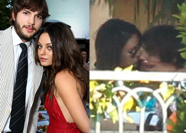 Ashton Kutcher, Mila Kunis share a kiss at party 