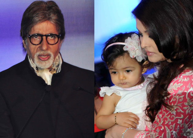 Polio campaign spokesperson Amitabh Bachchan takes Aaradhya for her vaccine