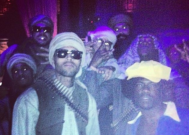 Chris Brown dresses as terrorist for Halloween