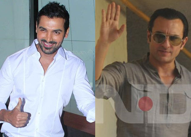 John Abraham gives Saif Ali Khan some biking tips