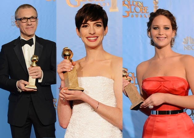 Jennifer Lawrence, Anne Hathaway, Christoph Waltz win acting awards at Golden Globe 2013