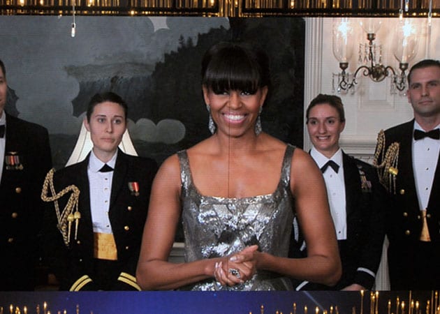 Oscars 2013: Michelle Obama announces Argo's Best Picture win in silver Naeem Khan 
