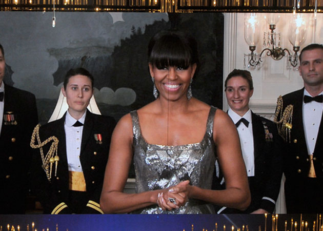 Oscars 2013: Michelle Obama announces <i>Argo</i>'s Best Picture win in silver Naeem Khan 