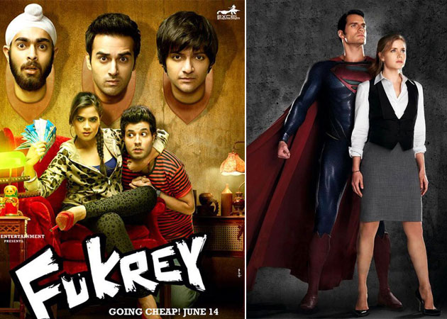 Today's big releases: <I>Man Of Steel</I> and <I>Fukrey</I>