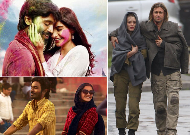 Today's big releases: <I>Raanjhanaa</I> and <I>World War Z</i>