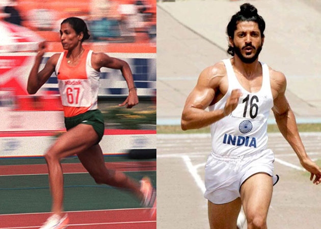 P T Usha watches <i>Bhaag Milkha Bhaag</i>