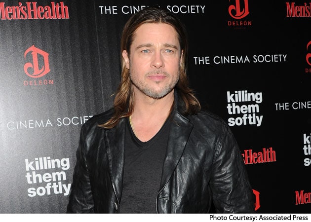 Actor Brad Pitt at the premier of the blockbuster movie Fury at