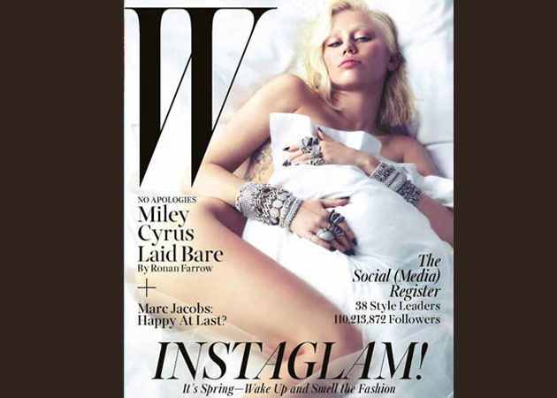 Miley Cyrus strips for magazine cover