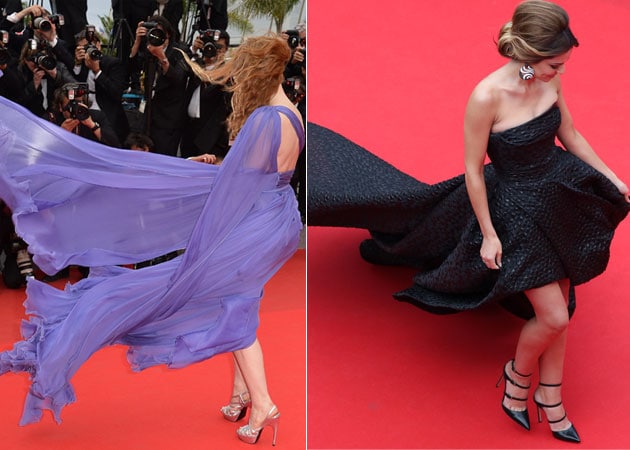 Cannes 2014: Jessica Chastain, Cheryl Cole Struggle Down Windy Red ...