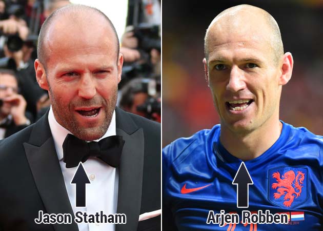 Celebrity Lookalikes: Netherlands' Arjen Robben and Actor Jason Statham #SameGuy