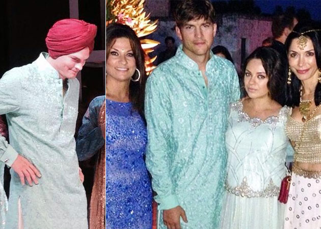 Ashton Kutcher Wears Turban to Ayesha Thapar's Big Fat Italian Wedding