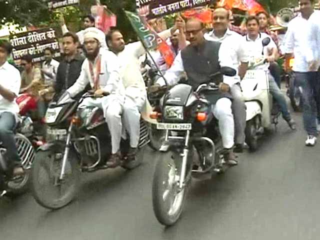 Delhi BJP protests fuel price hike by holding a 100-bike rally