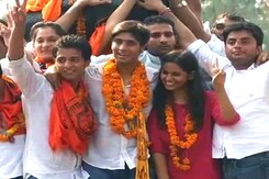 BJP's student wing ABVP sweeps university polls BJP's student wing ABVP sweeps university polls