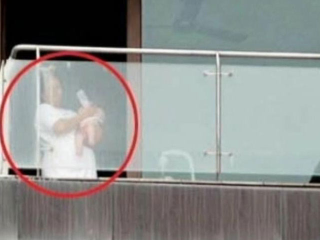 Shah Rukh Khan's son AbRam spotted at Mannat's balcony