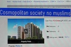 No Muslims, said online ad for Mumbai flat No Muslims, said online ad for Mumbai flat