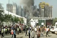 Massive fire at slums in south Mumbai's Colaba area Massive fire at slums in south Mumbai's Colaba area