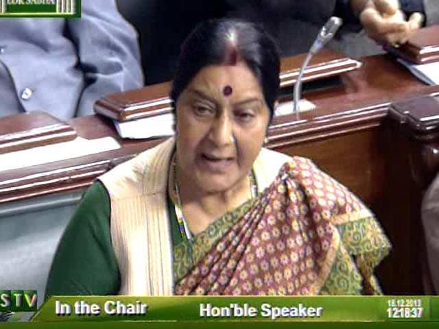 Only Anna Hazare and people of India deserve credit for Lokpal Bill: Sushma Swaraj