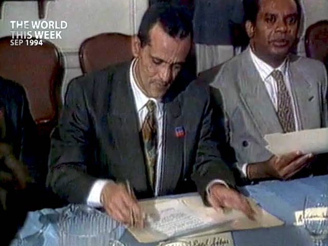 The World This Week: Accord signed between US and Haiti (Aired: September 1994)