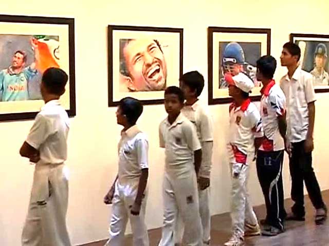 An exhibition of paintings on Sachin