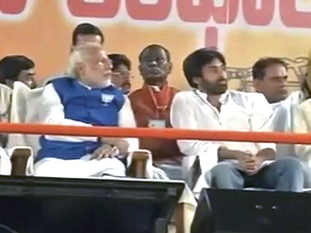 In Narendra Modi's speech, Pawan Kalyan is hero, no mention of Chandrababu Naidu