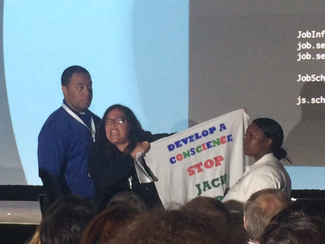 Protestor Interrupts Google I/O Keynote Address