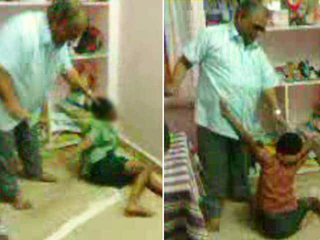 Video : Young Children Beg Adult, Allegedly Their Teacher, to Spare Them