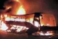 Hyderabad: Bus Catches Fire, No Casualties Reported Hyderabad: Bus Catches Fire, No Casualties Reported