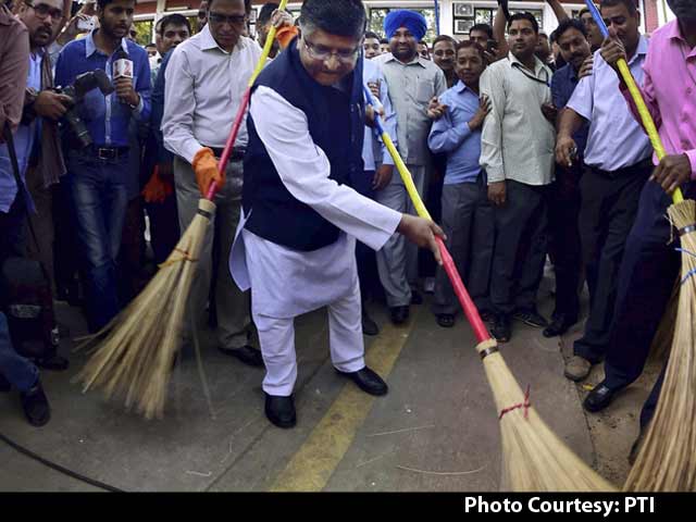 For PM Modi's Clean India Mission, Ministers Pick Up Broom