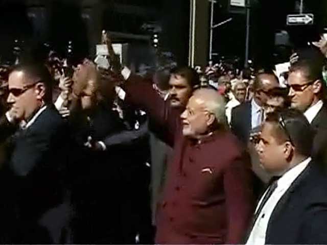 न्यूयॉर्क में पीएम मोदी का शानदार स्वागत