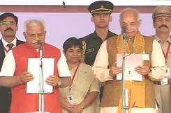 ML Khattar Takes Oath as Haryana Chief Minister, PM Present for Swearing-In ML Khattar Takes Oath as Haryana Chief Minister, PM Present for Swearing-In