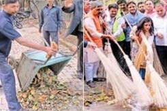 Trash Dumped for Clean-Up Drive; Delhi BJP Chief Says Was An Error Trash Dumped for Clean-Up Drive; Delhi BJP Chief Says Was An Error