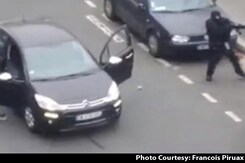 Caught on Camera the Gunmen Escaping After Charlie Hebdo Attack Caught on Camera the Gunmen Escaping After Charlie Hebdo Attack