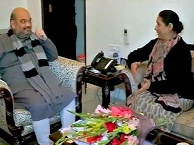 कांग्रेसी कृष्णा तीरथ हुईं भाजपाई, मिलीं अमित शाह से