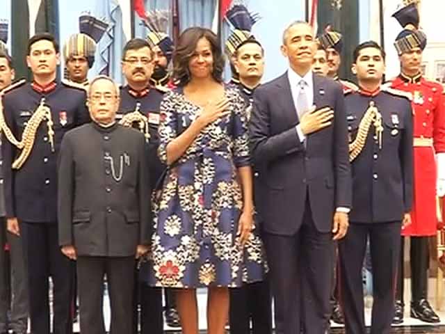 राष्ट्रपति भवन में ओबामा के सम्मान में भोज