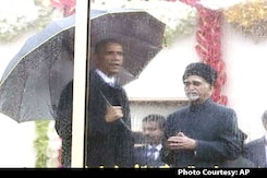 Obamas' Enclosure for Republic Day: Bullet Proof but not Weather Proof Obamas' Enclosure for Republic Day: Bullet Proof but not Weather Proof
